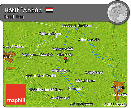 Physical 3D Map of Hātif `Abbūd