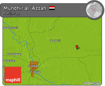 Physical 3D Map of Mundhir Al `Azzah