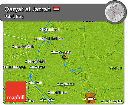 Physical 3D Map of Qaryat Al Jazrah