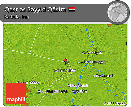 Physical 3D Map of Qaşr As Sayyid Qāsim