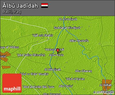 Physical 3D Map of Ālbū Jadīdah