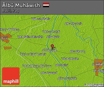 Physical 3D Map of Ālbū Muhāwish