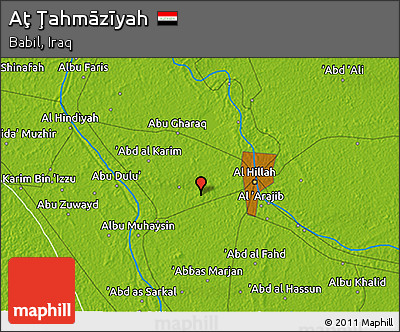 Physical 3D Map of Aţ Ţahmāzīyah