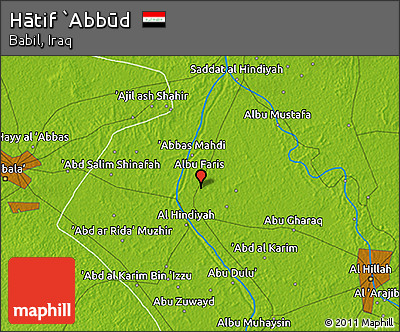 Physical 3D Map of Hātif `Abbūd