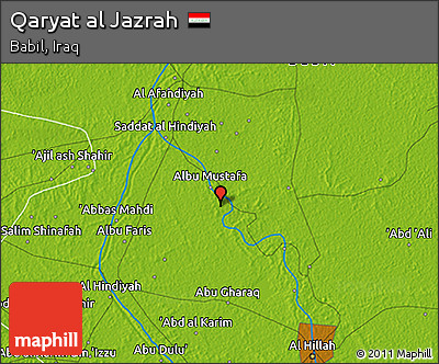 Physical 3D Map of Qaryat Al Jazrah