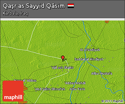 Physical 3D Map of Qaşr As Sayyid Qāsim