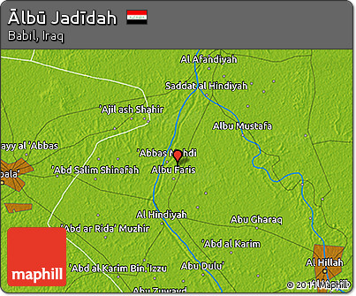 Physical 3D Map of Ālbū Jadīdah