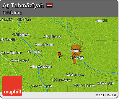 Physical 3D Map of Aţ Ţahmāzīyah