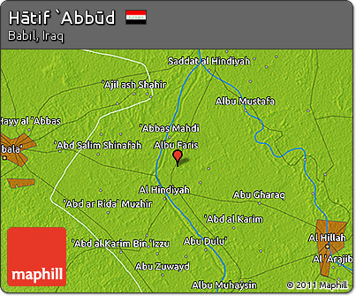 Physical 3D Map of Hātif `Abbūd