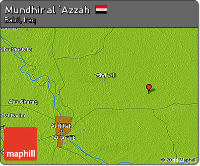 Physical 3D Map of Mundhir Al `Azzah