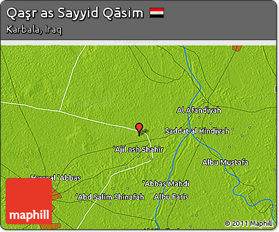 Physical 3D Map of Qaşr As Sayyid Qāsim