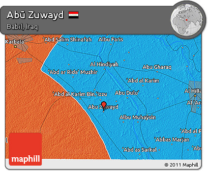 Political 3D Map of Abū Zuwayd