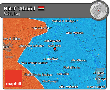 Political 3D Map of Hātif `Abbūd