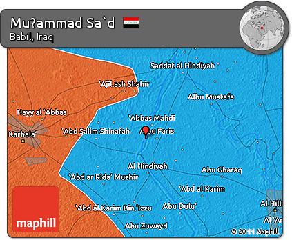 Political 3D Map of Muḩammad Sa`d