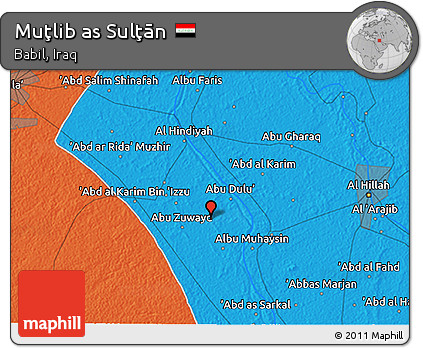 Political 3D Map of Muţlib As Sulţān
