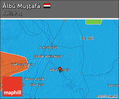 Political 3D Map of Ālbū Muşţafá