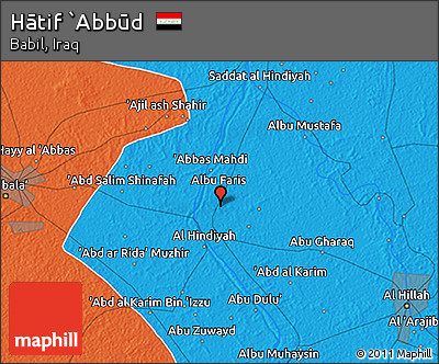 Political 3D Map of Hātif `Abbūd