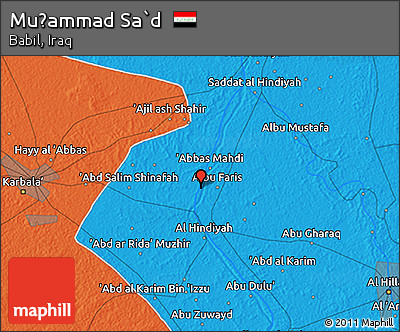 Political 3D Map of Muḩammad Sa`d