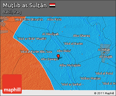 Political 3D Map of Muţlib As Sulţān