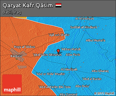 Political 3D Map of Qaryat Kafr Qāsim