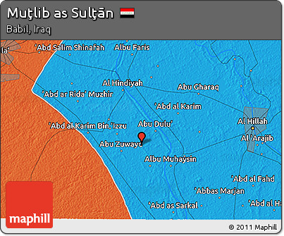 Political 3D Map of Muţlib As Sulţān