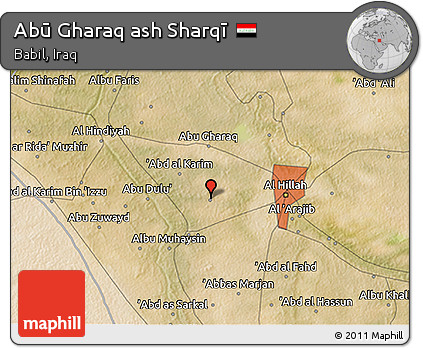 Satellite 3D Map of Abū Gharaq Ash Sharqī