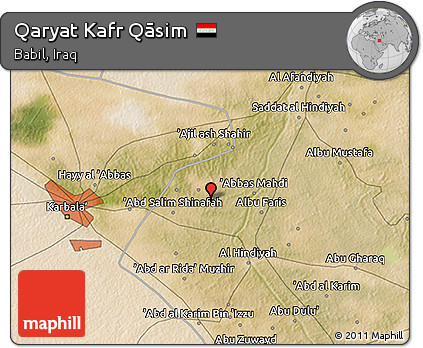 Satellite 3D Map of Qaryat Kafr Qāsim
