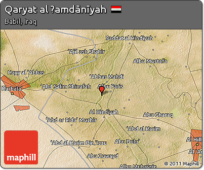 Satellite 3D Map of Qaryat Al Ḩamdānīyah