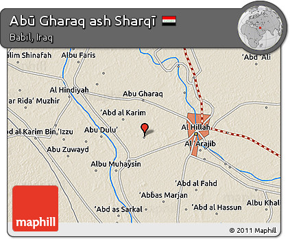 Shaded Relief 3D Map of Abū Gharaq Ash Sharqī