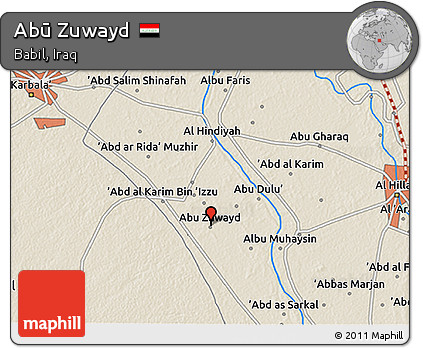Shaded Relief 3D Map of Abū Zuwayd