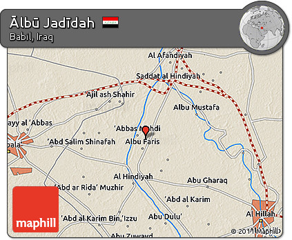 Shaded Relief 3D Map of Ālbū Jadīdah