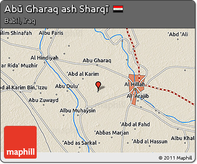 Shaded Relief 3D Map of Abū Gharaq Ash Sharqī