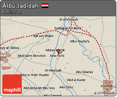 Shaded Relief 3D Map of Ālbū Jadīdah