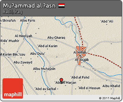 Shaded Relief 3D Map of Muḩammad Al Ḩasn