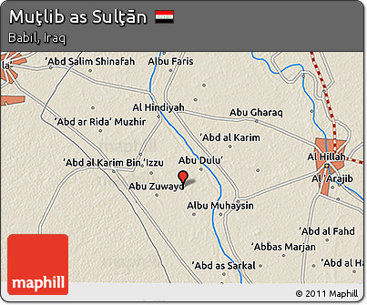 Shaded Relief 3D Map of Muţlib As Sulţān