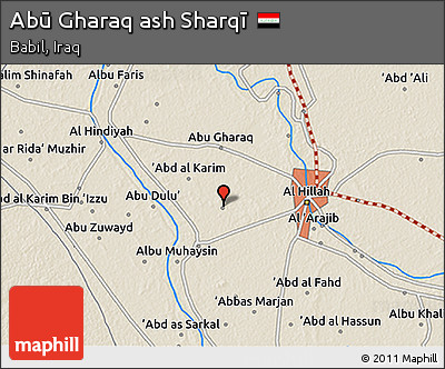 Shaded Relief 3D Map of Abū Gharaq Ash Sharqī