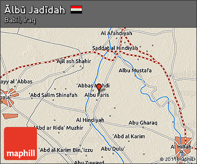 Shaded Relief 3D Map of Ālbū Jadīdah