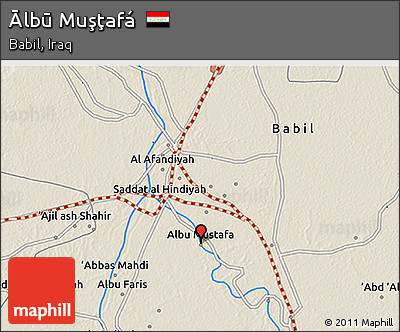 Shaded Relief 3D Map of Ālbū Muşţafá