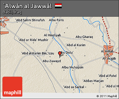 Shaded Relief 3D Map of `Alwān Al Jawwāl
