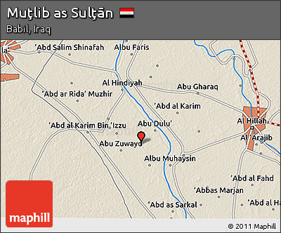 Shaded Relief 3D Map of Muţlib As Sulţān