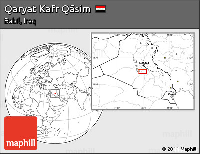 Blank Location Map of Qaryat Kafr Qāsim