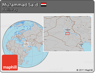 Gray Location Map of Muḩammad Sa`d