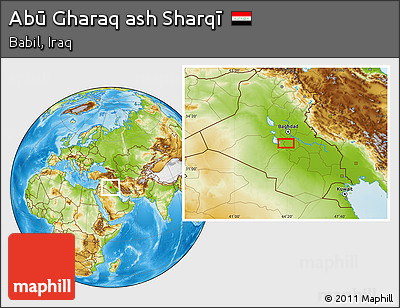 Physical Location Map of Abū Gharaq Ash Sharqī