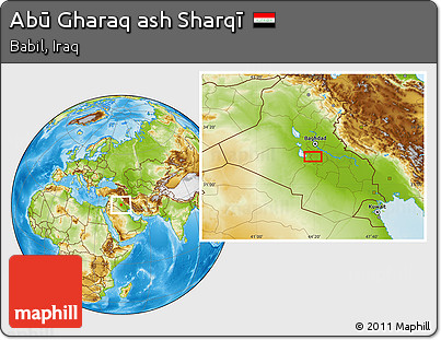 Physical Location Map of Abū Gharaq Ash Sharqī