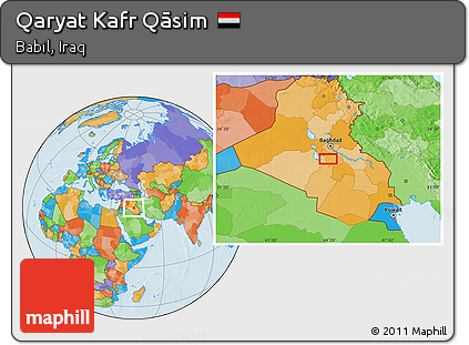 Political Location Map of Qaryat Kafr Qāsim