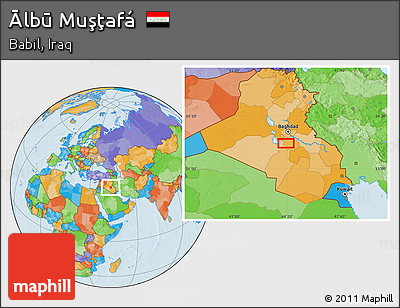 Political Location Map of Ālbū Muşţafá