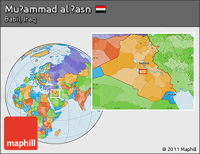 Political Location Map of Muḩammad Al Ḩasn
