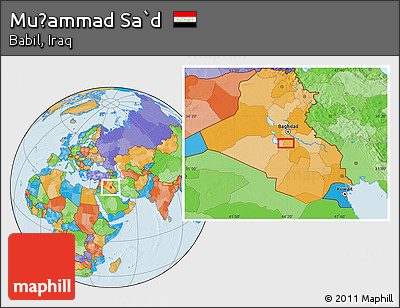 Political Location Map of Muḩammad Sa`d