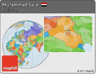 Political Location Map of Muḩammad Sa`d