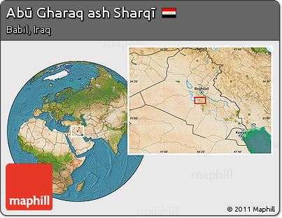 Satellite Location Map of Abū Gharaq Ash Sharqī